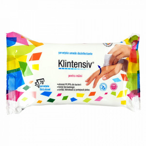 Servetele Dezinfectante Maini KLINTENSIV® Elimina 99,99% din bacteii