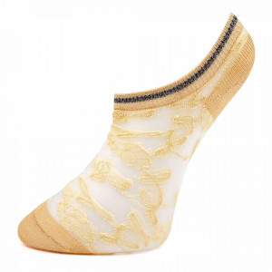 Sosete Glezna Dama cu Dantela Semitransparente Set 2 Bucati, Model 'Fairy Tale' Culoare Crem