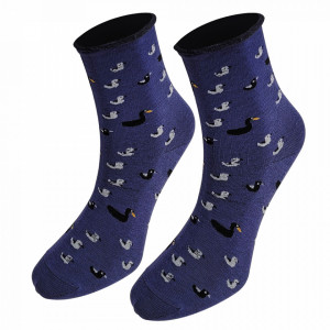 Sosete Medicale Clasice Dama Model 'Ducky Duck' Culoare Albastru