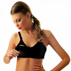 Sutien Alaptat cu Bumbac in Procent Mare, Culoare Negru, Cod B95
