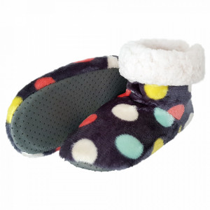 Papuci de Casa tip Cizmulite, 'Rainbow Dots' Gray