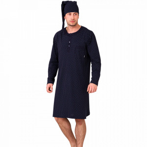 Camasa De Noapte Barbati si Capison Cu Mot, M-Max, Model Moon Night