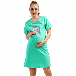 Camasa Gravide si Alaptat din bumbac 100% Vienetta, Model 'This Place is Very Soft'