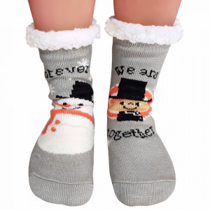 Ciorapi Imblaniti si Caldurosi Lady-Line Model 'Forever we are Together' Gray