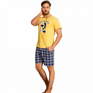 Pijama Barbati Gazzaz by Vienetta, 'San Francisco' Yellow