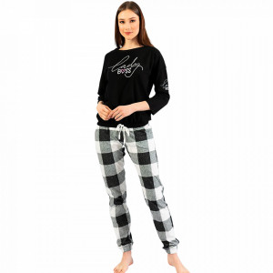Pijamale Confortabile Dama din Bumbac Vienetta Model 'Lady Boss'