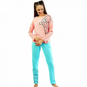Pijamale Confortabile din Bumbac, Pijamale Vienetta, Model 'Hello Happiness'