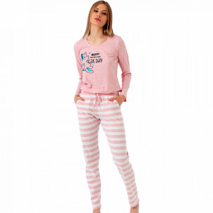 Pijamale Confortabile Vienetta, Model 'Happy International Cat Day'
