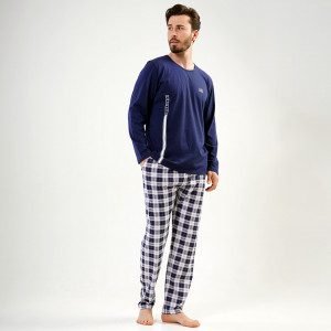 Pijamale din Bumbac Vienetta | MAN Model 'Supreme' Blue