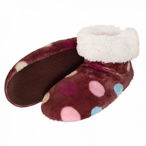 Papuci de Casa tip Cizmulite, 'Rainbow Dots' Brown