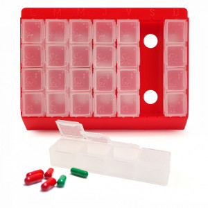 Cutie Organizator Medicamente pe Zile si Ore Inclusiv pentru Nevazatori, Meddo