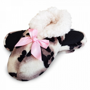 Papuci de Casa Imblaniti, Animal Print Snow Leopard