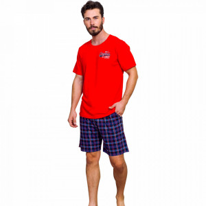 Pijamale Barbati din Bumbac 100% Gazzaz by Vienetta Model 'Legend 1977 Premium Product' Red