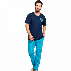 Pijamale Barbati din Bumbac 100% Gazzaz by Vienetta 'New Perspectives - Progress'