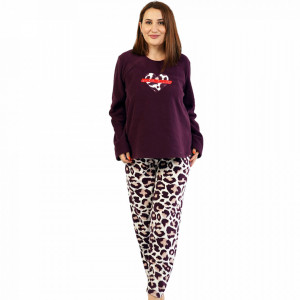 Pijamale Calduroase Dama din Polar Flece Vienetta Model 'Wild Heart'