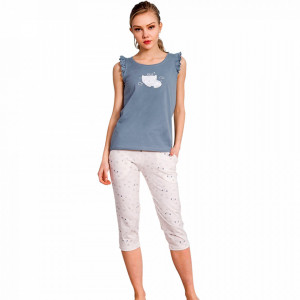 Pijamale Dama Vienetta cu Pantalon 3/4 Model 'Sleep Baby'
