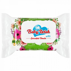 Servetele Umede cu Provita B5 si Vit E Fara Alcool Fresh Baby Wish 72 Buc