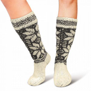 Sosete Calduroase Lungi din Lana de Oaie Naturala, Model 'Origins' Light