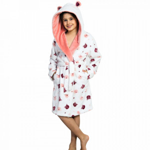 Halat Copii cu Gluga si Urechi Extra Soft Vienetta, 'Cozy Teddy Bear'