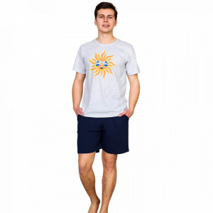 Pijamle Barbati Gazzaz by Vienetta, 'Enjoying the Sun', Culoare Gri