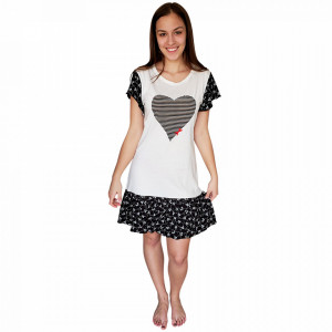 Camasa de Noapte Bumbac 100%, Brand Character, 'Nomad Love' Nero