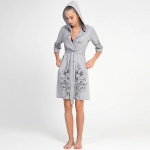 Halat Dama Confortabil cu Buzunare, Cordon si Gluga Vienetta Model 'Sweet and Cozy'