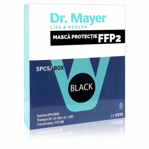 Masca Protectie FFP2 Fara Supapa Dr. Mayer Black Edition Cutie 5 Buc
