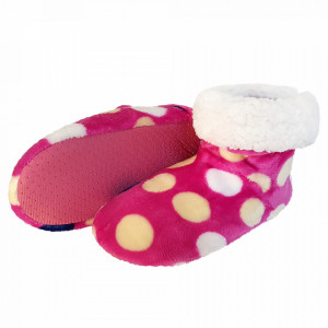 Papuci de Casa tip Cizmulite, 'Rainbow Dots' Pink