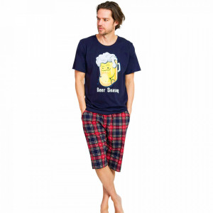 Pijama Barbati Gazzaz by Vienetta, 'Beer Season' Blue