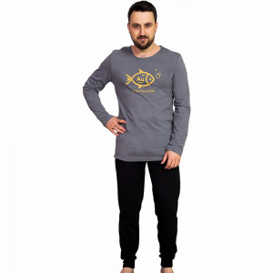Pijama Barbati Gazzaz by Vienetta, 'WishMaker' Gray