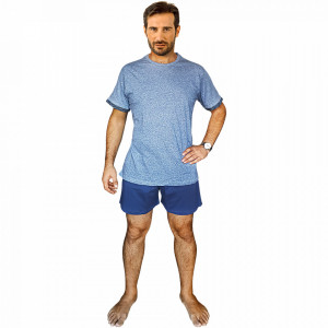 Pijamale Barbati Bumbac 100%, Brand Charachter, 'Gray Area' Blue Jeans