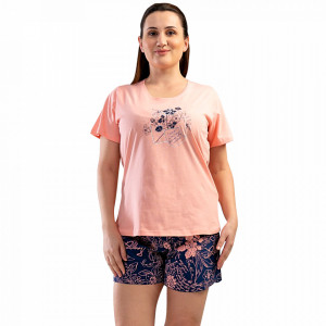 Pijamale Dama Marimi Mari din Bumbac Vienetta, Model 'Between Cooffe and Sleep'