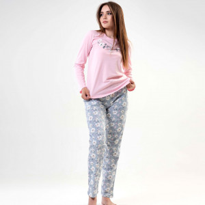 Pijamale Dama Vienetta din Bumbac, Model 'Hello Pretty'