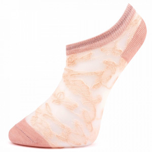Sosete Glezna Dama cu Dantela Semitransparente Set 2 Bucati, Model 'Fairy Tale' Culoare Roz