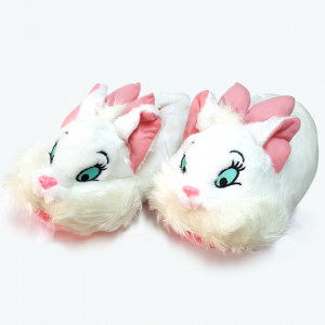 Papuci de Casa Caldurosi, Model Cute Bunnies, Culoare Alb, Papuci Interior