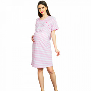 Camasa pentru Gravide si Alaptat Vienetta 'Cute Bunny' Pink