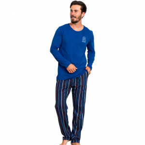 Pijamale Barbati Bumbac 100% Gazzaz by Vienetta 'Relax' Blue