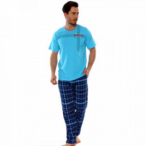 Pijamale Barbati din Bumbac Gazzaz by Vienetta Model 'Man's Adventure'