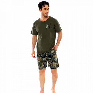 Pijamale Barbati Pantalon Scurt Gazzaz by Vienetta Model 'Love Peace'