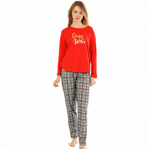 Pijamale Confortabile Dama din Bumbac 100% Vienetta Model 'Carpe Diem'