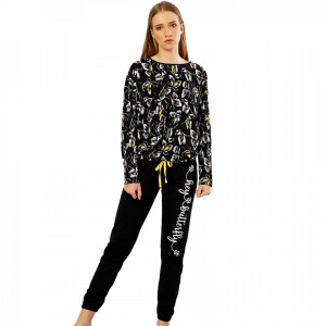 Pijamale Confortabile din Bumbac, Pijamale Vienetta, Model 'Hey Butterfly'