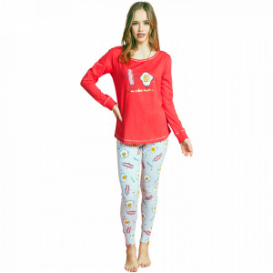 Pijamale Dama Vienetta Dream, 'Eggcellent - Better Togeter' Red