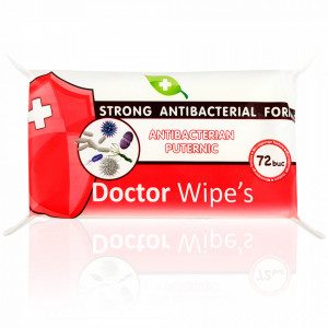 Servetele Maini Antibacteriene Puternice cu Alcool si Chlorhexidine Doctor Wipe's 72 Buc