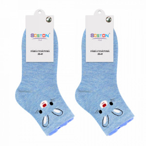 Sosete Dama 2 Perechi Fara Cusatura Model 'Cute Bunny' Culaore Albastru