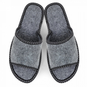 Papuci de Casa Universali din Postav 'Simple and Natural' Culoare Gri