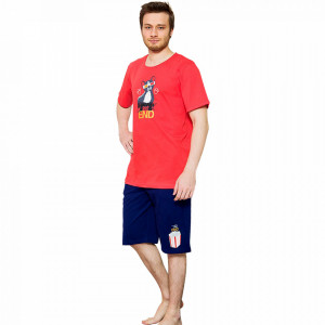 Pijama Barbati Gazzaz by Vienetta, 'WeekEND' Red