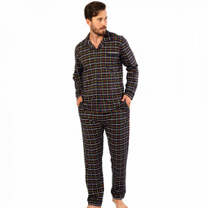 Pijamale cu Nasturi din Bumbac 100% Gazzaz by Vienetta Model 'Huston Profile'
