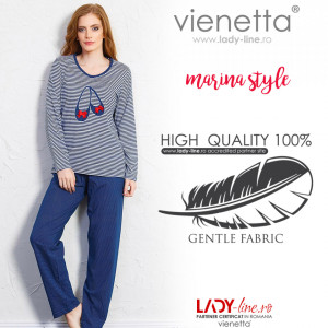 Pijamale Dama Bumbac 100% Vienetta Model 'Marina Style'