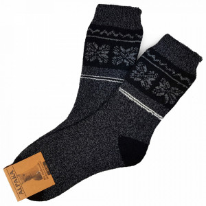 Sosete Calduroase din Lana de Oaie Naturala si Alpaka 'Winter' Dark Gray