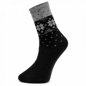 Șosete Groase si Călduroase din Lână Culoare Negru Model 'Welcome Winter'